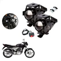 Kit Farol de Milha LED U5 Moto Honda Super Brilho 6000K CG 150 SPORT 2005 2006 2007 2008