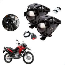 Kit Farol de Milha LED U5 Moto Honda XRE 300 ABS 2010 2011 2012 2013 Super Brilho 6000K