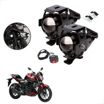 Kit Farol de Milha LED U5 Moto Yamaha Fazer 600 FZ 6 S 2006 2007 2008 2009 Super Brilho 6000K