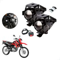Kit Farol de Milha LED U5 Moto Yamaha XTZ 250 Lander 249CC 2007 a 2013 Super Brilho 6000K