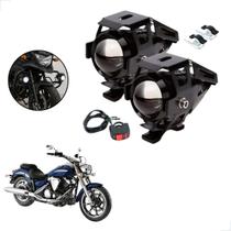 Kit Farol de Milha LED U5 Moto Yamaha XVS 950 Midnight Star Super Brilho 6000K