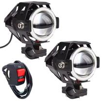 Kit Farol de Milha LED Universal Angel Eyes Tipo Canhão LED Cree Motocicleta Motos 12V-65V
