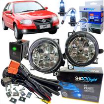 Kit farol de milha linha com botão volkswagen vw g4 gol parati e saveiro de 2006 à 2009 + lâmpada super branca Kit farol de milha linha com botão volkswagen vw g4 gol parati e saveiro de 2006 à 2009 + lâmpada super branca