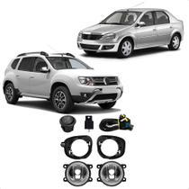 Kit Farol de Milha Logan e Sandero 2007/2011 Clio e Duster 2013/2016 Botão Suits - STS917RN