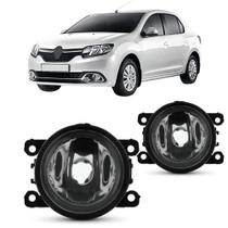 Kit Farol de Milha Logan/Sandeiro 2019 Lente Vidro Moldura Cromo Botão Touch Original Suits - STS275RN-V