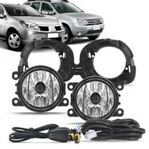 Kit farol de milha Logan Sandero 2007 a 2011 Clio Duster 12 13 14 15 16 molduras botão alternativo