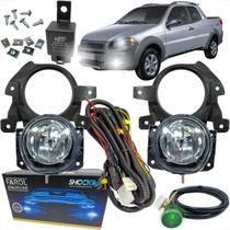 Kit farol de milha neblina auxiliar fiat strada working de 2014 à 2020 botao modelo universal