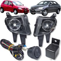 Kit farol de milha neblina auxiliar gm celta 2007 à 2015 prisma 2007 à 2012 botão universal alternativo tic tac sem led