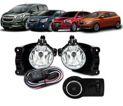 Kit Farol de Milha Neblina Chevrolet Cobalt / Spin / Novo Prisma / Onix LT / LTZ 2013 á 2015 + Interruptor Modelo Original - Suns / Tiger / Zapos