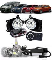 Kit Farol de Milha Neblina Chevrolet Cobalt Spin Novo Prisma Onix LT / LTZ 2013 á 2015 + Kit Lâmpada Super LED 6000K