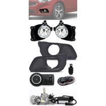 Kit Farol de Milha Neblina Chevrolet Joy Hatch e Sedan 2020 2021 Com Moldura + Kit Lâmpada Super LED 6000K
