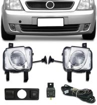 Kit Farol de Milha Neblina Chevrolet Meriva 2002 2003 2004 2005 2006 2007 2008 2009 2010 2011 2012 Botão Modelo Original