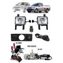 Kit Farol de Milha Neblina Chevrolet Novo Corsa 2002 à 2012 Montana 2003 à 2011 + Kit Xenon 6000K 8000K ou Kit Lâmpada LED