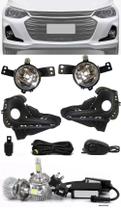 Kit Farol de Milha Neblina Chevrolet Onix e Onix Plus Sedan 2020 - Botão Alternativo + Kit Lâmpada Super LED 6000K