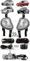 Kit Farol de Milha Neblina Corsa Hatch Wagon Sedan Classic Pick-up Corsa 2000 à 2010 Botão Painel + Kit Lâmpada Super LED 6000K