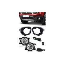 Kit Farol de Milha Neblina Duster 2013 2014 2015 2016 2017 2018 2019 + Base Para Fixação - Interruptor Alternativo