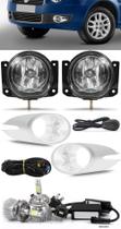 Kit Farol de Milha Neblina Fiat Palio ELX 2008 à 2011 Botão Alternativo + Kit Lâmpada Super LED 6000K
