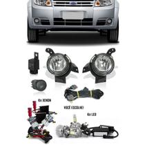 Kit Farol de Milha Neblina Ford Fiesta 2008 2009 2010 2011 + Kit Xenon 6000K 8000K ou Kit Lâmpada Super LED 6000K