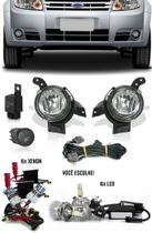 Kit Farol de Milha Neblina Ford Fiesta 2008 2009 2010 2011 + Kit Xenon 6000K 8000K ou Kit Lâmpada Super LED 6000K