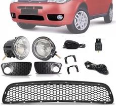 Kit Farol de Milha Neblina + Grade Para-choque Central Fiat Palio Celebration 2004 à 2011 Kit Farol de Milha Neblina + Grade Para-choque Central Fiat Palio Celebration 2004 à 2011