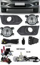 Kit Farol de Milha Neblina Honda City 2018 2019 2020 2021 Moldura Preta + Kit Xenon 6000K / 8000K ou Kit Lâmpada Super LED 6000K