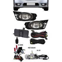 Kit Farol de Milha Neblina Honda New Civic 2009 2010 2011 + Kit Xenon 6000K 8000K ou Kit Lâmpada Super LED 6000K - Suns Zapos Tiger Suitz