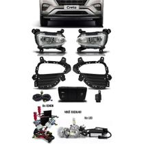 Kit Farol de Milha Neblina Hyundai Creta 2017 2018 - Interruptor + Kit Xenon 6000K / 8000K ou Kit Lâmpada Super LED 6000K