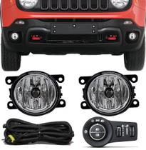 Kit Farol De Milha Neblina Jeep Renegade - Botão Painel