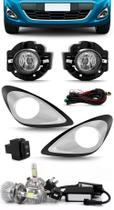 Kit Farol de Milha Neblina March 2014 a 2018 + Kit Lâmpada Super LED 6000K