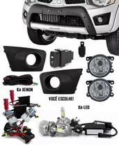 Kit Farol de Milha Neblina Mitsubishi L200 Triton 2011 2012 2013 2014 2015 + Kit Xenon 6000K / 8000K ou Kit Lâmpada Super LED 6000K