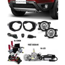Kit Farol de Milha Neblina Renault Duster 2013 À 2019 + Base Para Fixação - Interruptor Alternativo + Kit Xenon 6000K / 8000K ou Kit Led