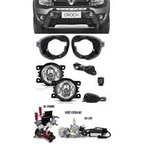 Kit Farol de Milha Neblina Renault Oroch + Base Para Fixação - Interruptor Alternativo + Kit Xenon 6000K / 8000K ou Kit Lâmpada Super LED 6000K