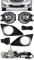 Kit Farol de Milha Neblina Toyota Corolla 2009 2010 2011 Botão Painel + Kit Lâmpada Super LED 6000K