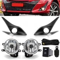 Kit Farol de Milha Neblina Toyota Yaris Com Moldura - Interruptor Modelo Painel