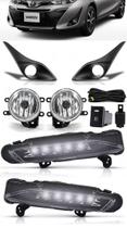 Kit Farol de Milha Neblina Toyota Yaris Hatch e Sedan Com LED DRL Kit Farol de Milha Neblina Toyota Yaris Hatch e Sedan Com LED DRL