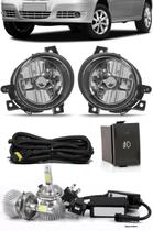 Kit Farol de Milha Neblina Vw Gol Parati Saveiro G4 - Botão Painel + Kit Lâmpada Super LED 6000K