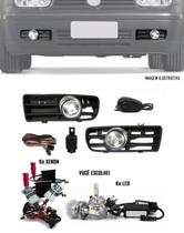 Kit Farol de Milha Neblina Vw Golf 1999 2000 2001 2002 2003 2004 2005 2006 Botão Alternativo + Kit Xenon 6000K 8000K ou Kit Lâmpada Super LED 6000K