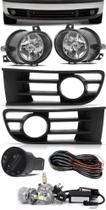 Kit Farol de Milha Neblina Vw Polo 2003 2004 2005 2006 Botão Painel + Kit Lâmpada Super LED 6000K