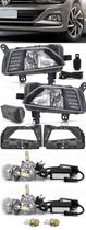 Kit Farol de Milha Neblina Vw Virtus e Novo Polo 2018 2019 2020 2021 2022 Com LED Daylight DRL + LED Milha + LED Farol Baixo