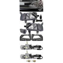 Kit Farol de Milha Neblina Vw Virtus e Novo Polo 2018 2019 2020 2021 2022 Com LED Daylight DRL + LED Milha + LED Farol Baixo