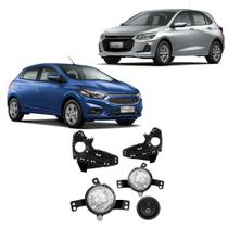 Kit Farol de Milha Onix 2020 a 2022 Moldura Preta Botão Alternativo Tic Tac Sem Led Suits - STS764CV