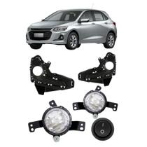 Kit Farol de Milha Onix 2020 a 2022 Moldura Preta Botão Alternativo Tic Tac Sem Led Suits - STS764CV