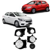 Kit Farol de Milha Onix Joy 2015 2016 Moldura plástica Preta Botão Alternativo Tic Tac Sem led Suits - STS763CV