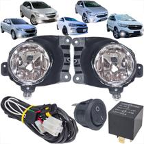 Kit farol de milha onix prisma cobalt spin sonic s moldura botao alternativo tic tac sem led