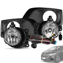 Kit Farol de Milha Onix Prisma LT 2017 a 2019 Botão Tic Tac Moldura Preto Kit Farol de Milha Onix Prisma LT 2017 a 2019 Botão Tic Tac Moldura Preto