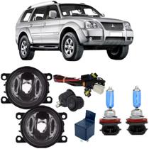 Kit farol de milha pajero sport 2007 a 2015 nc + s branca
