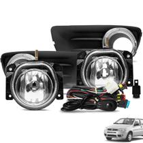 Kit Farol de Milha Palio Fire Economy 2008 a 2012 Botão Alternativo e Moldura