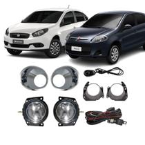 Kit Faról de Milha Para Fiat Palio 08/09 e Siena 10/11 G4 Aro Cromado Botão Modelo Universal H1 Shocklight SL-090710U Kit Faról de Milha Para Fiat Palio 08/09 e Siena 10/11 G4 Aro Cromado Botão Modelo Universal H1 Shocklight SL-090710U