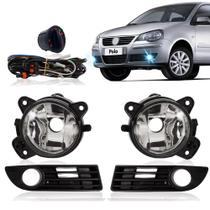 Kit Farol de Milha Polo 10/11 Moldura preta Botão Curto Modelo Original Suits - STS038VW