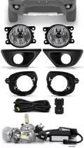 Kit Farol de Milha Renault Duster 2015 á 2019 + Moldura e Base Para Fixação - Botão Painel + Kit Lâmpada Super LED 6000K Kit Farol de Milha Renault Duster 2015 á 2019 + Moldura e Base Para Fixação - Botão Painel + Kit Lâmpada Super LED 6000K